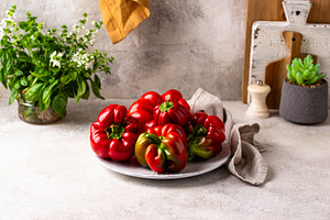 Fresh bell pepper on dark background, a Food & Drink Photo by Yulia Furman