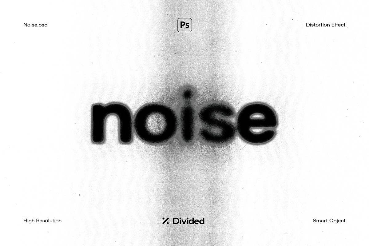 Noise Distortion Text Effect, a Graphic by Divided.co