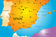 Vector color map of Spain, an Illustration by Jan Jack Russo Media