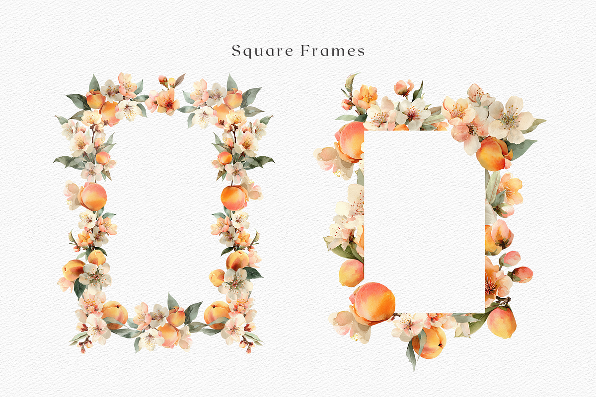 Watercolor Peach Bouquet Clipart, a Decorative Illustration by ThaismotaCreativeCo (Photo 7 of 13)