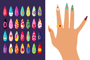 Nail Art Design Set, a Decorative Illustration by PsychocheArt