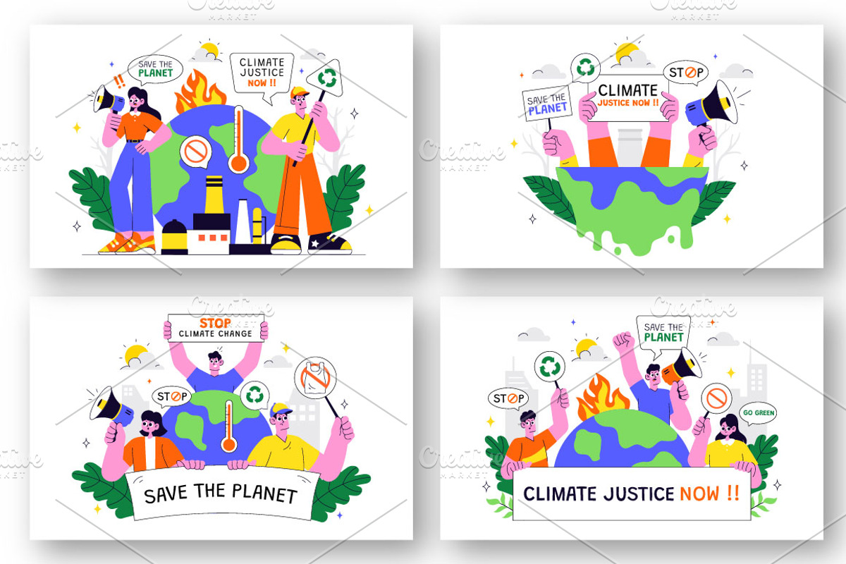 10 Climate Change Protest, a Person Illustration by denayunebgt (Photo 3 of 4)