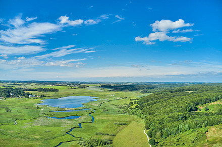 Aerial vies of the countryside in Denmark, a Photo by Peopleimages.com
