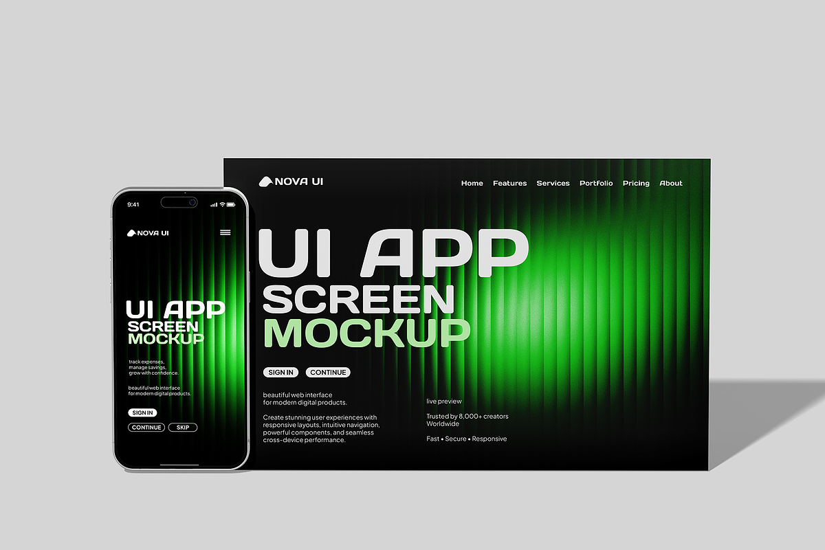 UI App Screen Mockup, an iPhone Mockup by Bartama Graphic (Photo 2 of 5)