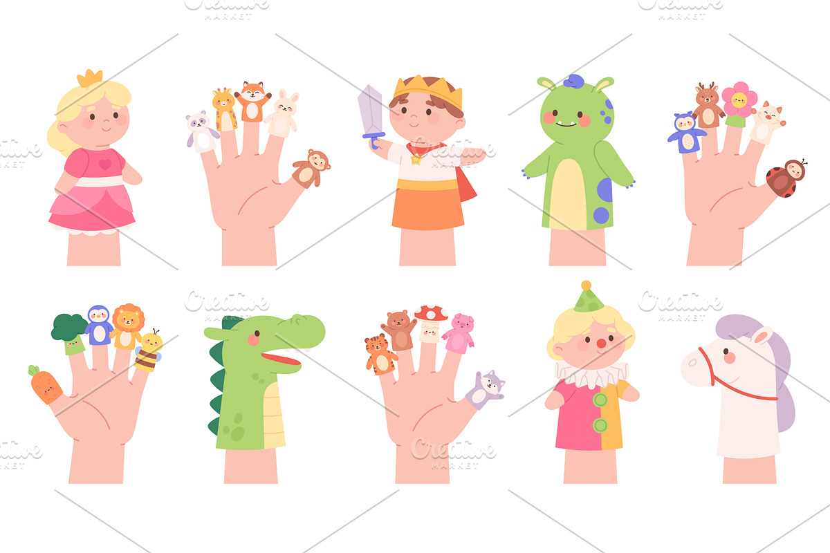 Finger theater. Soft toys and, an Illustration by LadadikArt
