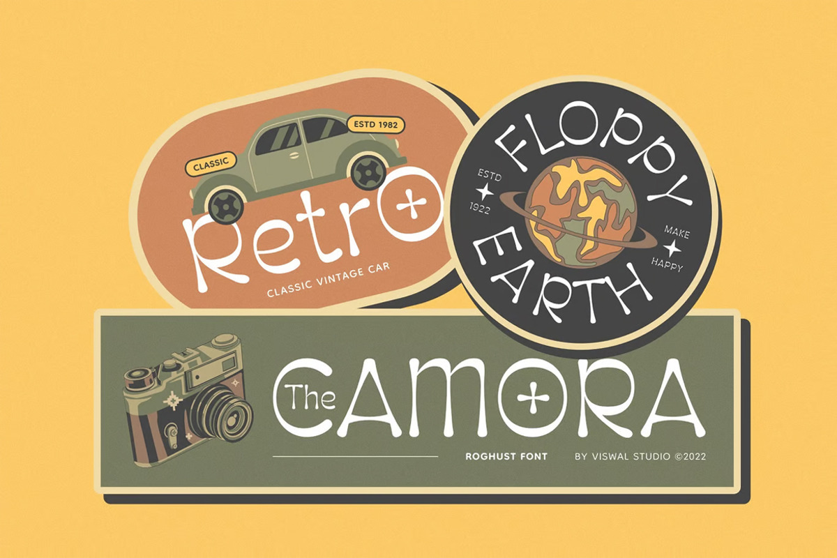 Roghust - Retro Font, a Handwritten Font by Viswal Studio (Photo 4 of 5)