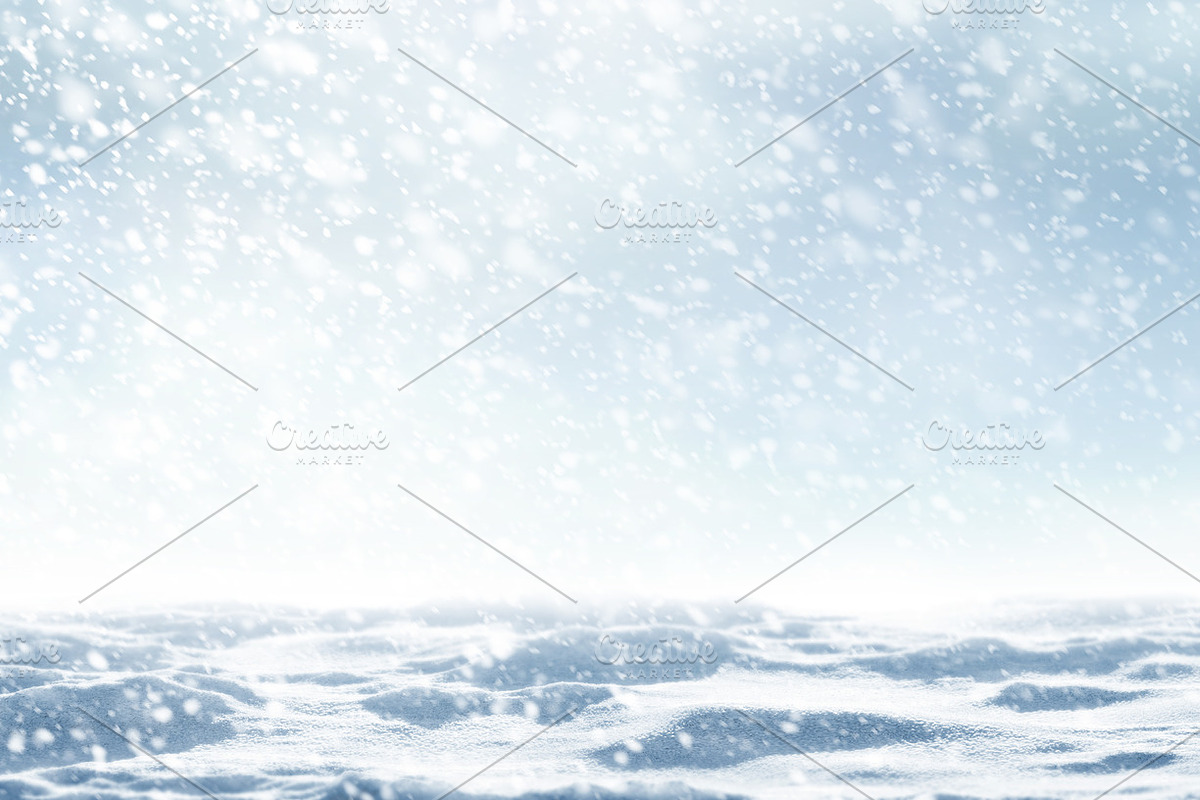 Snowdrift withsnow falling, a Seasonal Illustration by ArtBackground