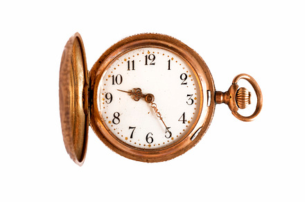 Golden watch isolated on white, a Technology Photo by Unigraph