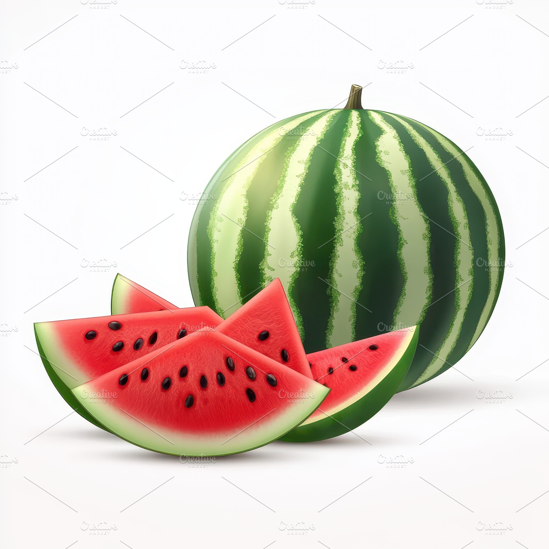 Juicy Watermelon Slices and Whole Fr, a Food & Drink Photo by Pixeness Studio