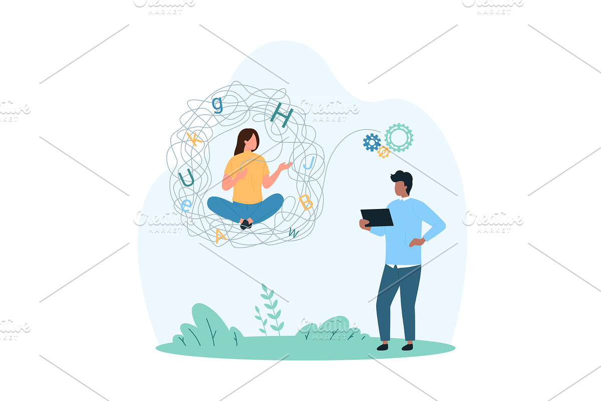Dyslexia learning disorder & text, an Education Illustration by Flashvector