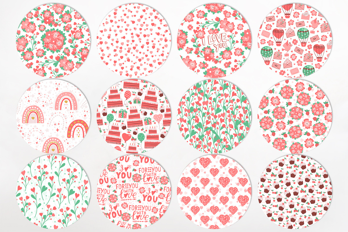 Valentines Element Seamless Pattern, a Decorative Illustration by Diana Kovach (Photo 3 of 9)