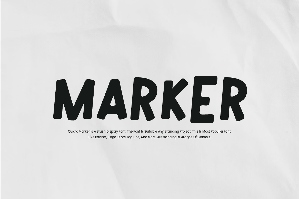 Quicro Marker Font, a Sans Serif Font by QR Design Studio (Photo 2 of 6)