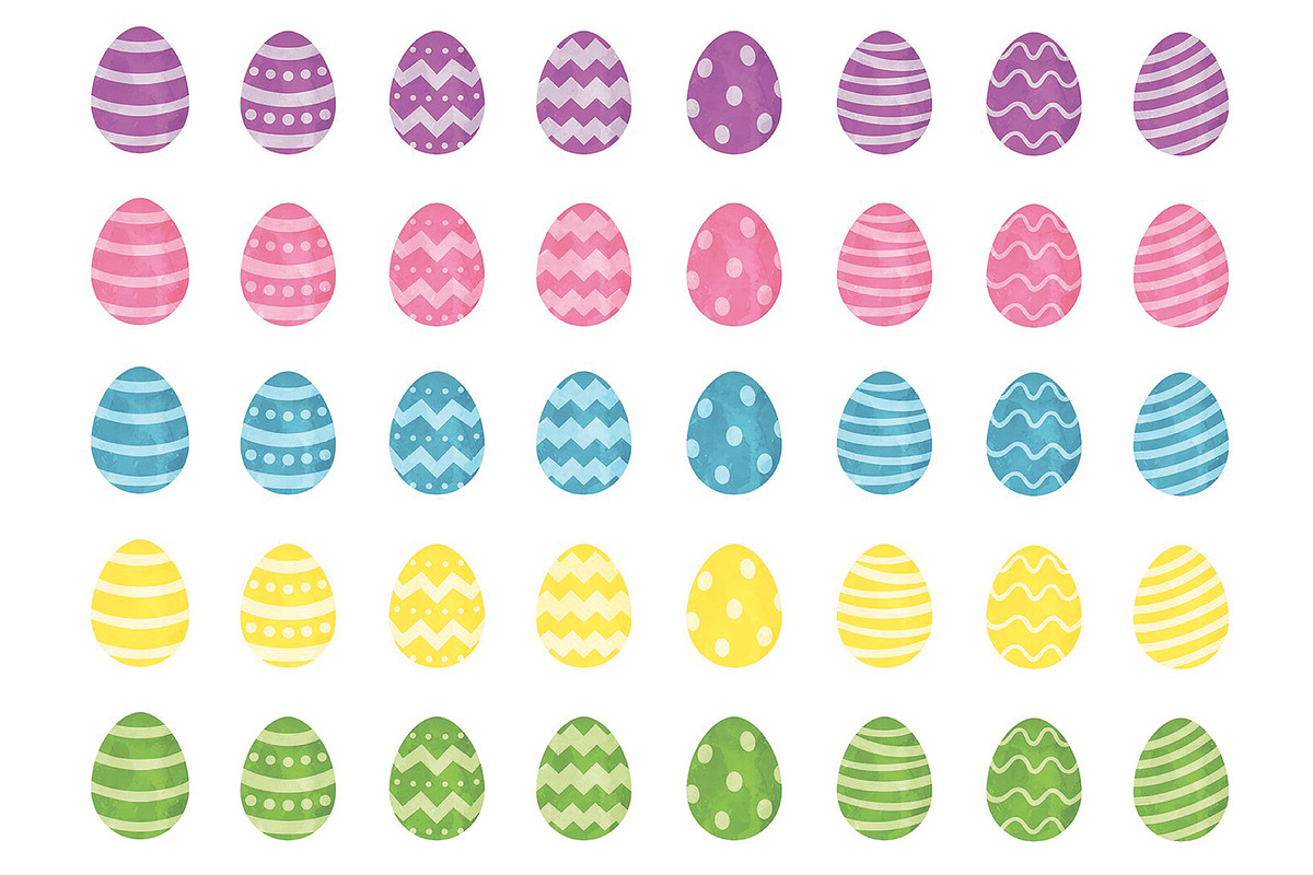 Easter Eggs Pastel Clipart Bundle, a Seasonal Illustration by SugarPickle Clip Art (Photo 2 of 4)