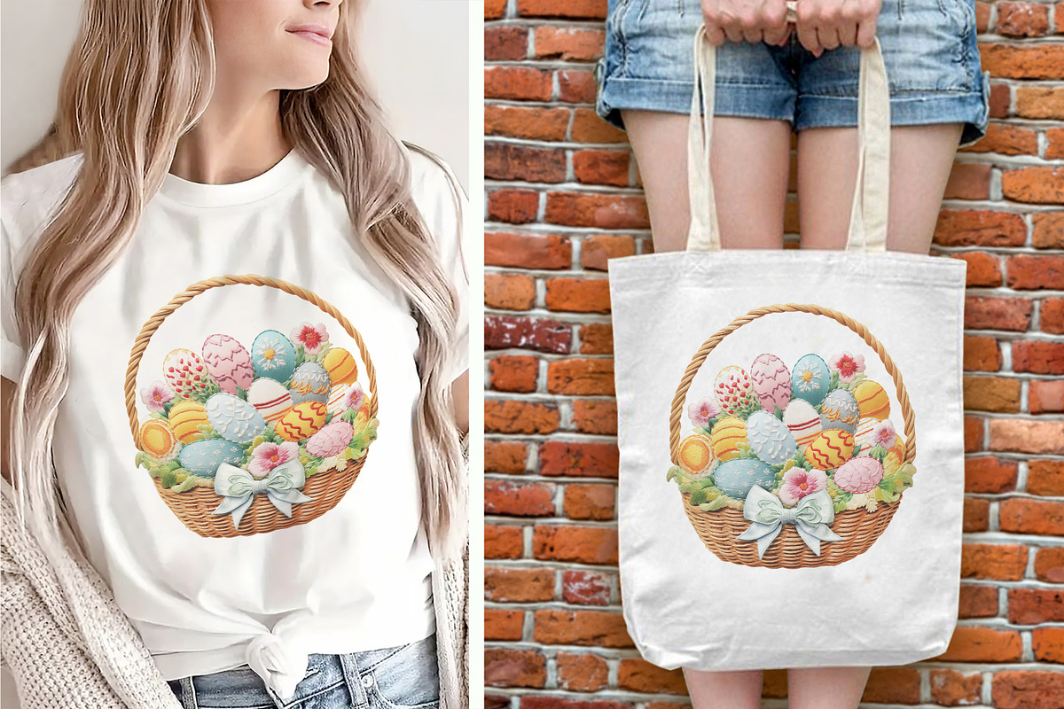 Embroidery Easter Basket Sublimation, an Object Graphic by V Design Creator (Photo 4 of 8)