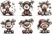 Quirky Christmas Reindeer Clipart, an Illustration by Black Bird Studio (Thumbnail 5 of 6)