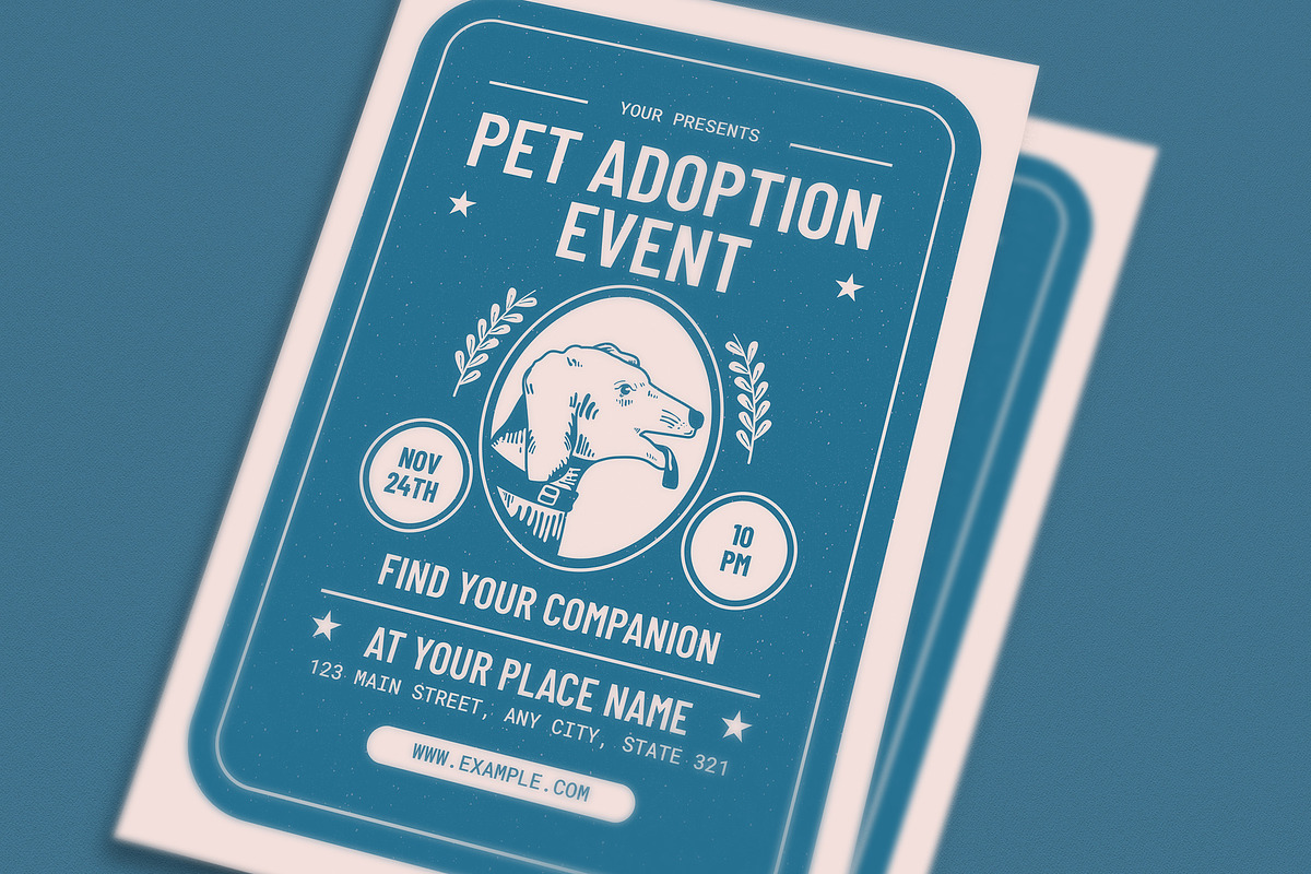 Retro Pet Adoption Event Flyer, a Flyer Template by Guuver (Photo 2 of 3)