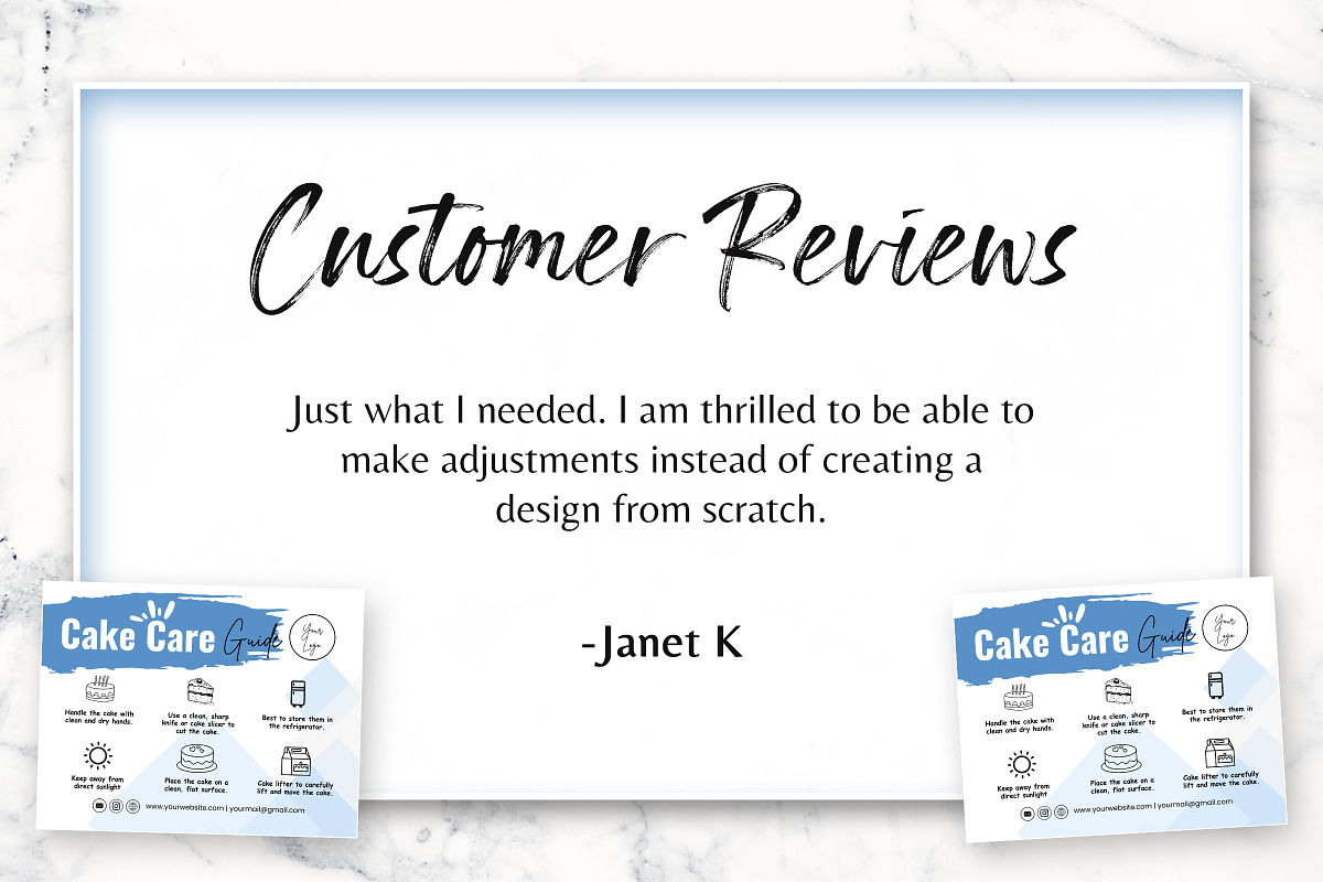 Cake Care Guide Editable Template, a Templates & Theme by Snapybiz (Photo 16 of 17)