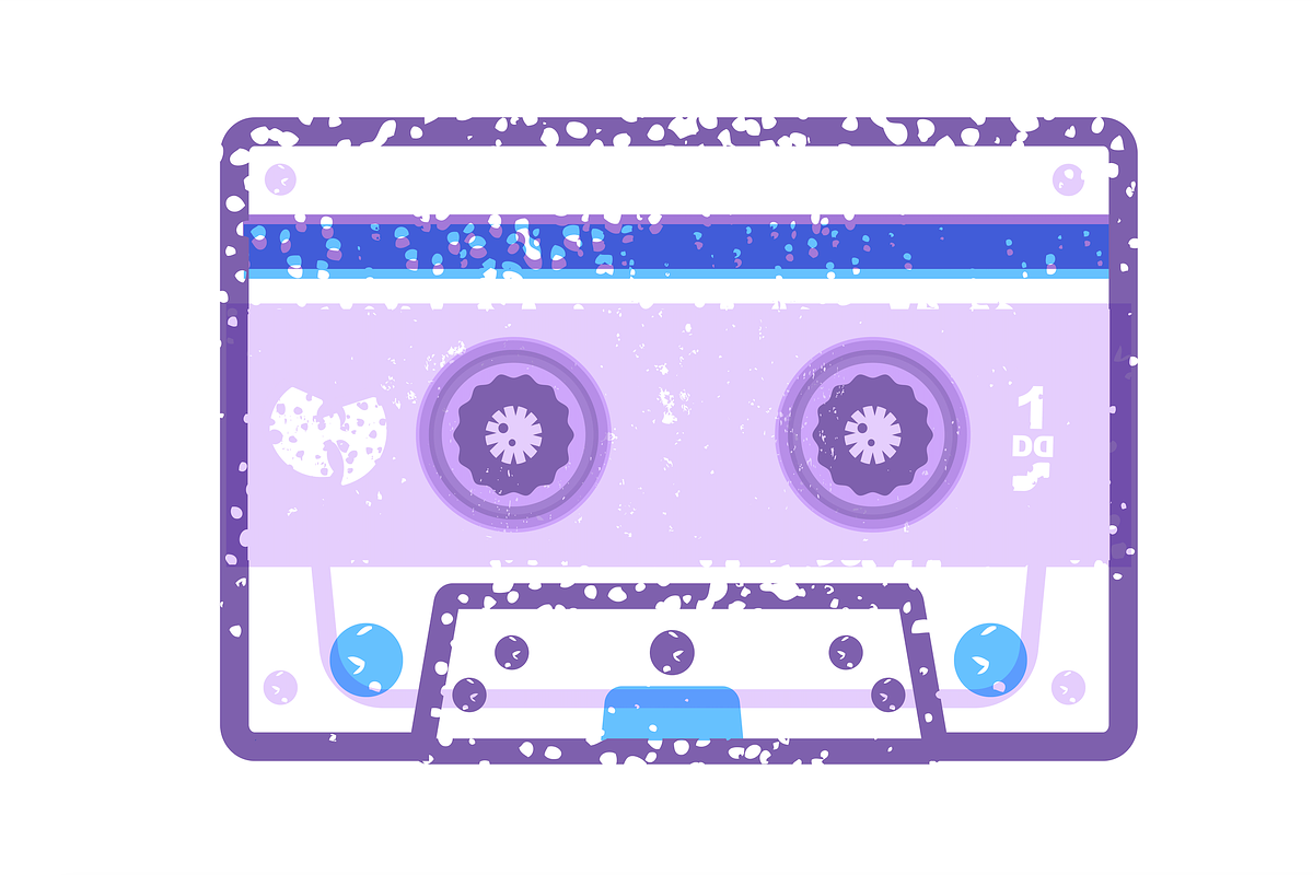 The Purple Tape 1995, an Object Illustration by Darts Lines
