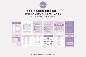 Lively Purple, Ebook Workbook Canva