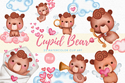 Cupid bear watercolor clipart, an Illustration by AkiraVilla (Thumbnail 1 of 13)