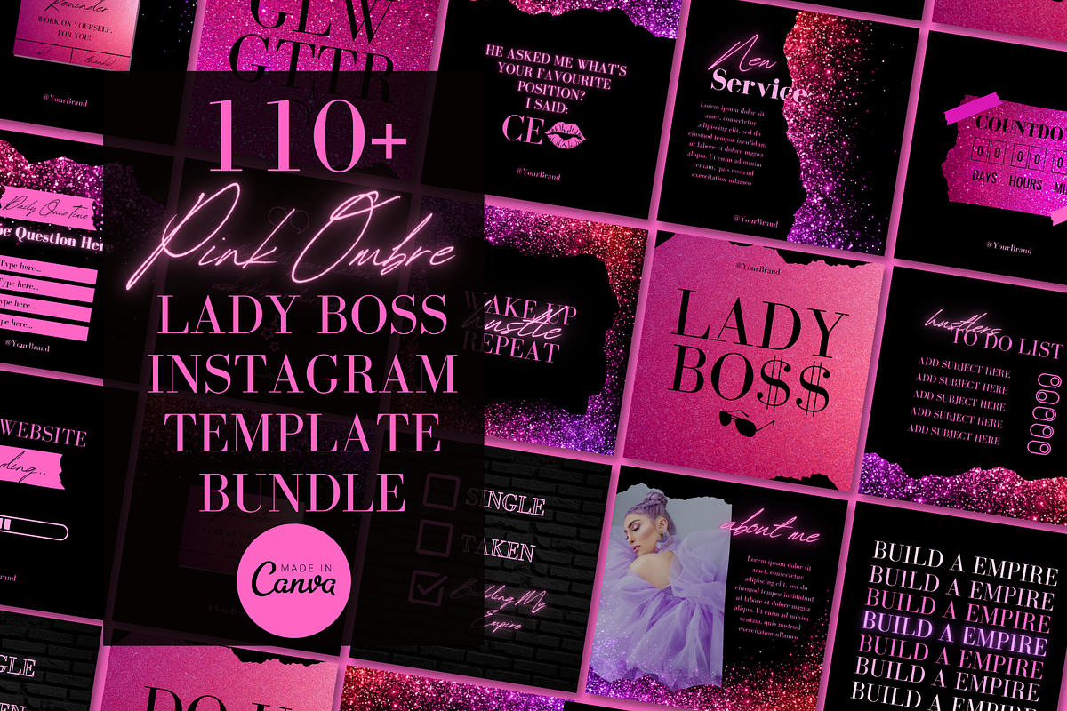 Black & Pink Boss Instagram Template, a Social Media Template by Faytemplates (Photo 1 of 8)