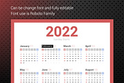 2022 Simple Calendar Sunday Starts., a Stationery Template by WORAKAMON Design Studio (Thumbnail 3 of 3)