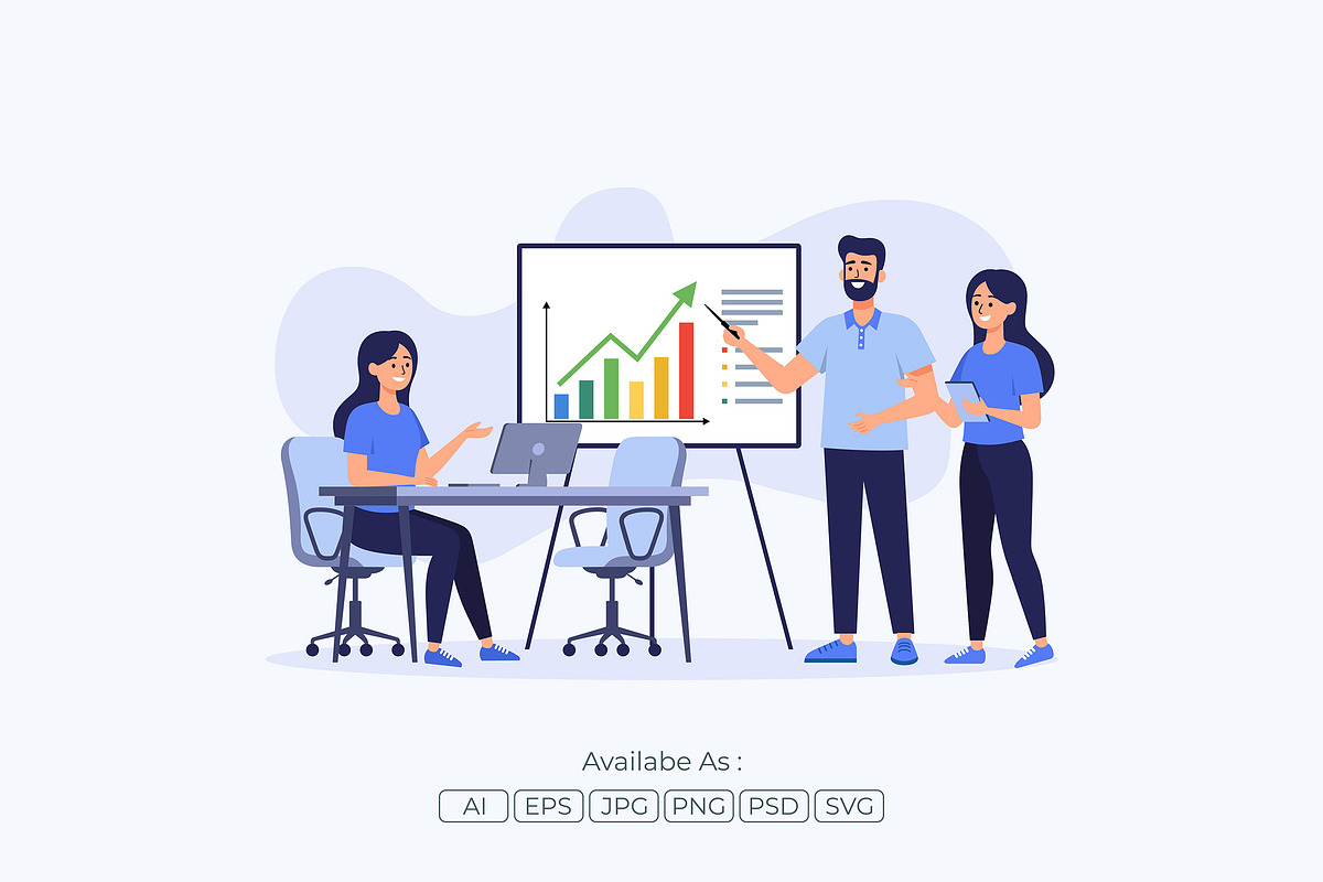 Business Team Marketing Chart, a Work Illustration by Partikusi Design (Photo 2 of 3)