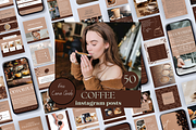 COFFEE INSTAGRAM POST TEMPLATES, a Social Media Template by Daring Digies (Thumbnail 1 of 9)