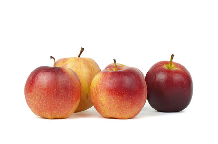 Fresh red apple on white background, a Food & Drink Photo by AlexBush