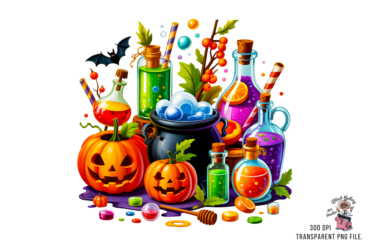 Halloween Potion PNG Bundle, a Graphic by Clipart Studio (Photo 2 of 11)