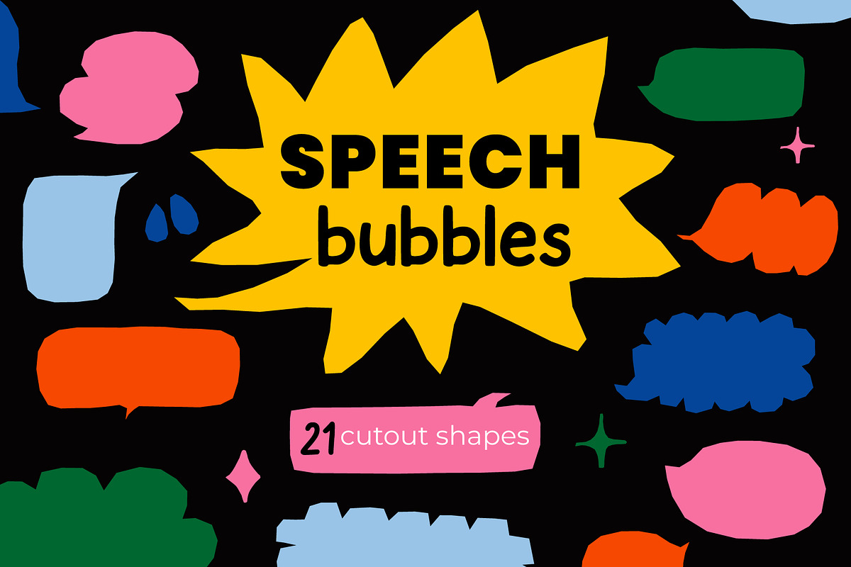 Abstract Speech Bubbles Cutout Shape, an Object Graphic by Le.nart (Photo 1 of 7)