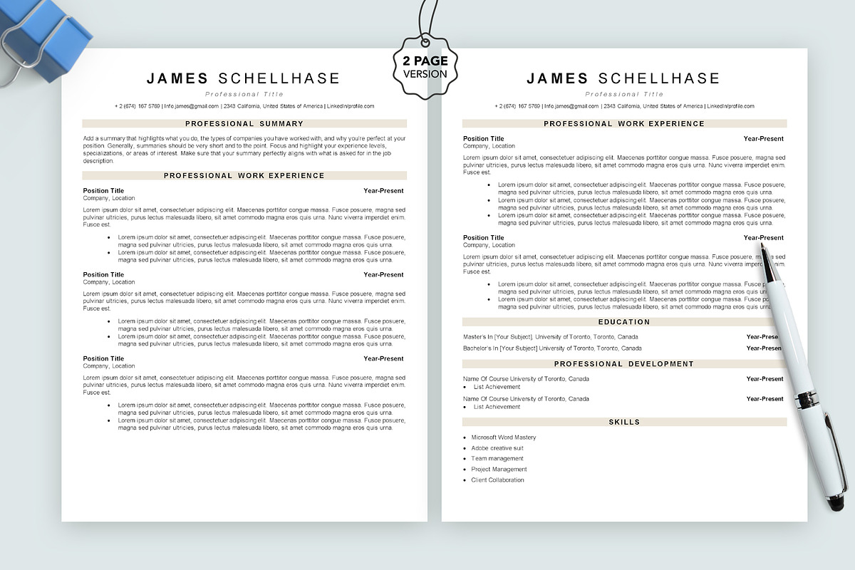 ATS-Friendly Resume Template, word, a Resume Template by Design_Xlab (Photo 2 of 10)