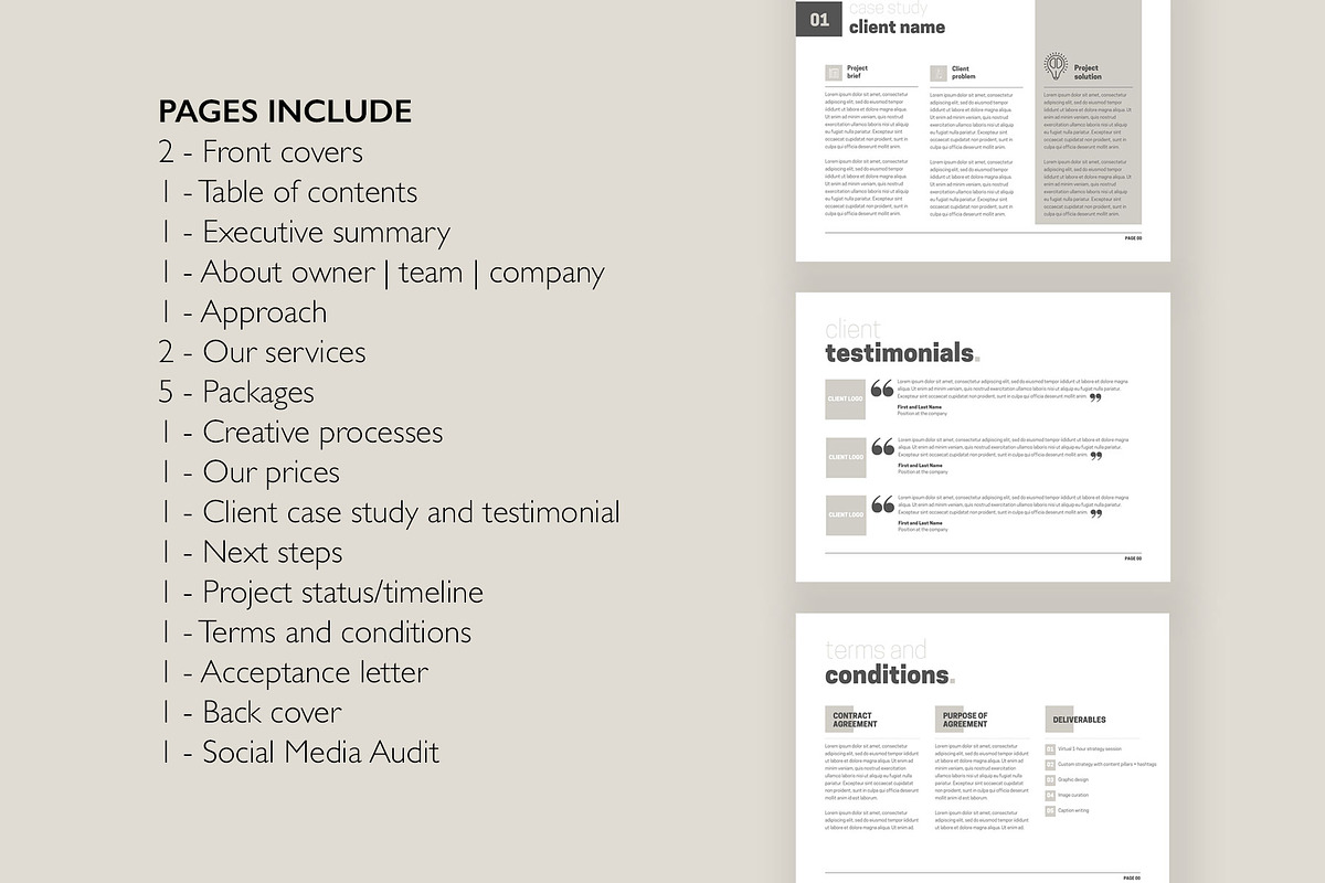 Beige Social Media Proposal Template, a Presentation Template by InkBlue Templates (Photo 7 of 7)
