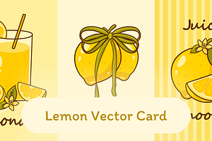 Lemon Vector Card, an Illustration by Laimmilka
