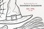 Spooky Witch Vector Line Art, an Illustration by MadliArt (Thumbnail 2 of 4)