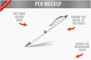 Pen Mockup PSD, a Pens & Pencil Mockup by Bruno's Shop