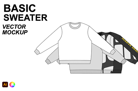 Basic Sweater Flat Vector Mockup