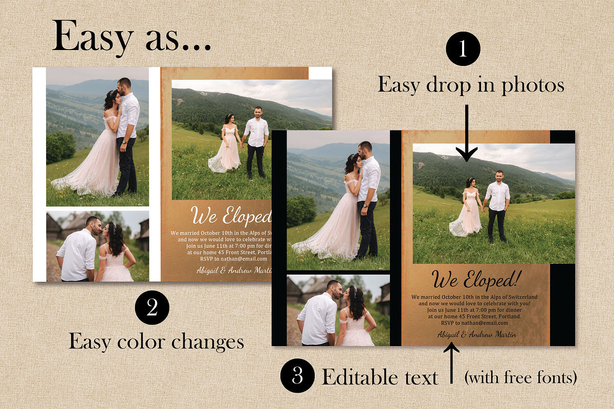Mountainside Elopement E102, an Invitation Template by Studio Forty Design (Photo 3 of 5)