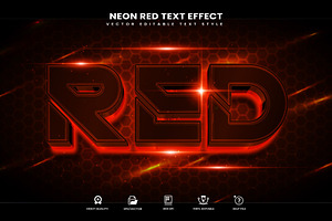 Neon Red Editable Text Effect