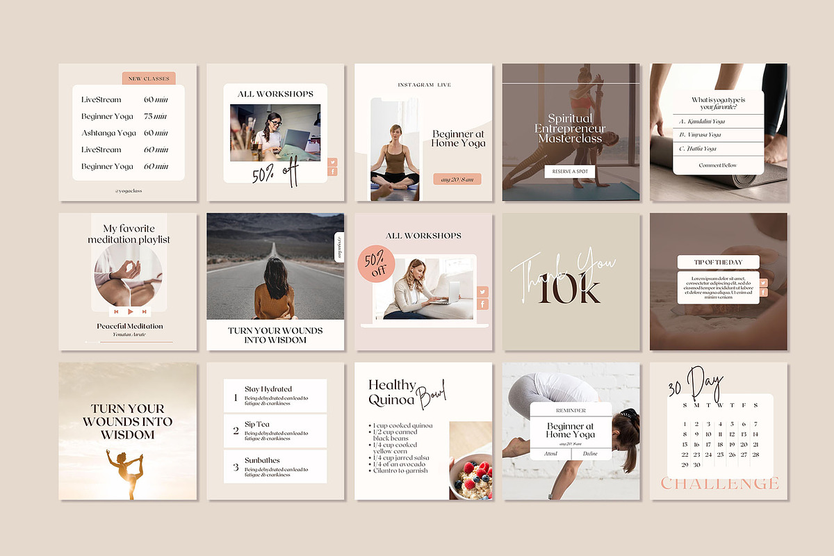 Wellness Instagram Marketing, a Social Media Template by Kseniia_Design (Photo 4 of 12)