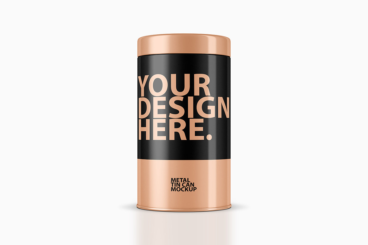 Metal Tin Can Packaging PSD Mockup, a Cups & Container Mockup by GreatFruit (Photo 3 of 5)