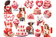 Canada Day Clipart, a Person Illustration by GlamArtZhanna (Thumbnail 3 of 6)