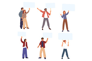 Group of young men and women holding, a Person Illustration by Vectorbuum
