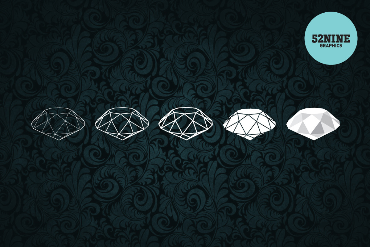 Diamond Vector Objects + Bonus!, an Object Graphic by 52NINE GRAPHICS (Photo 6 of 7)