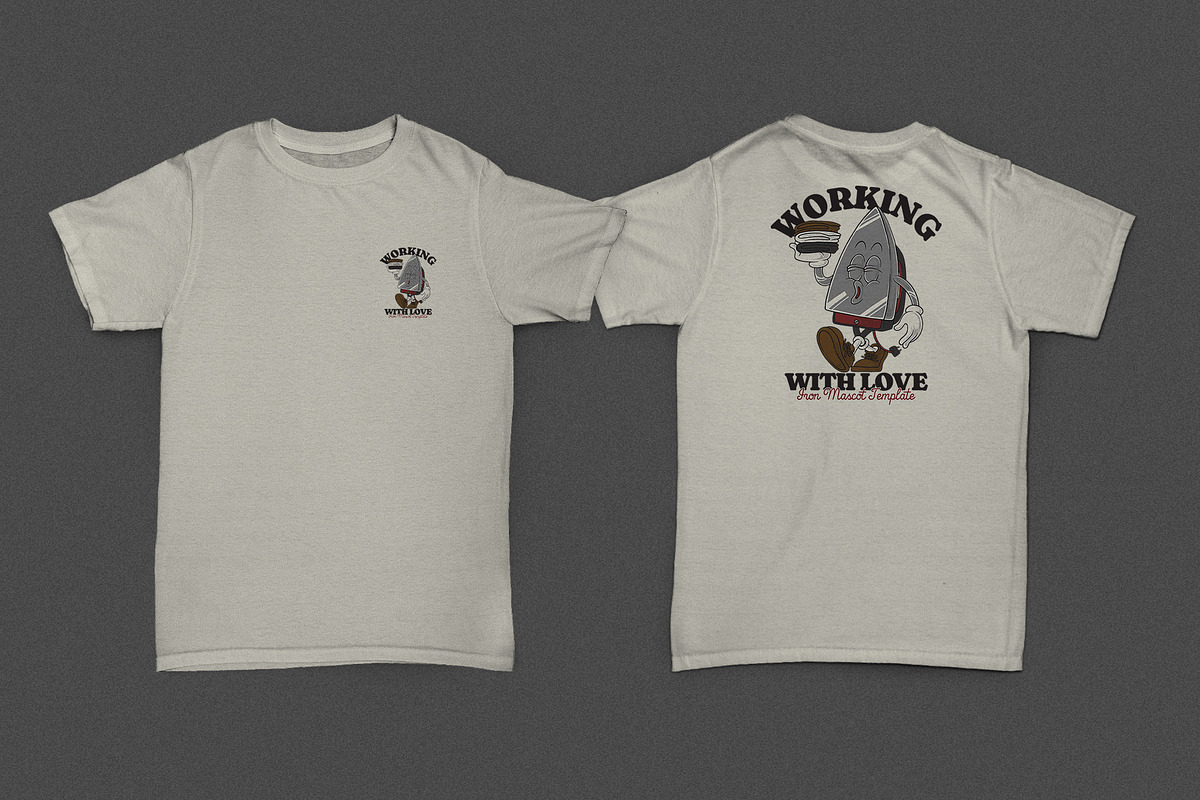Retro walking iron mascot, a Branding & Logo Template by Judsart (Photo 2 of 3)