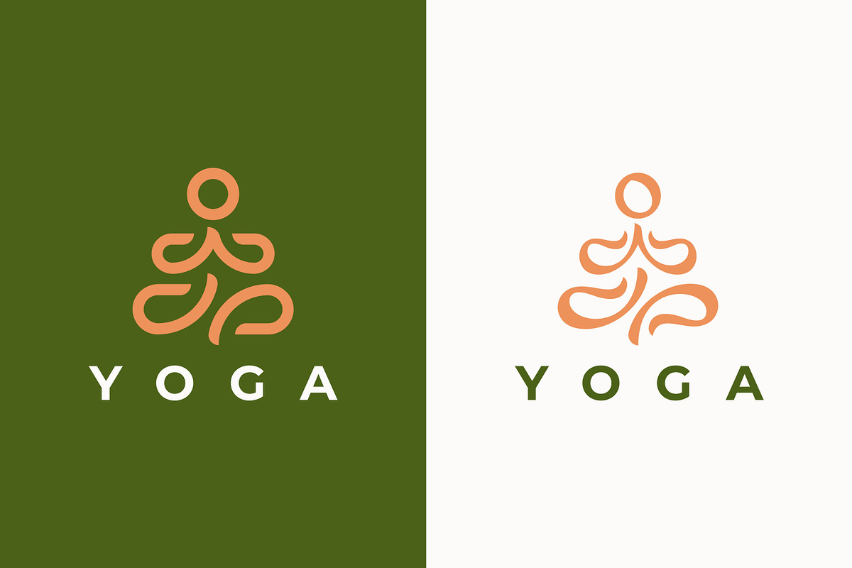 Yoga Logo Pose Silhouette Meditation, a Branding & Logo Template by Signatoro (Photo 1 of 3)