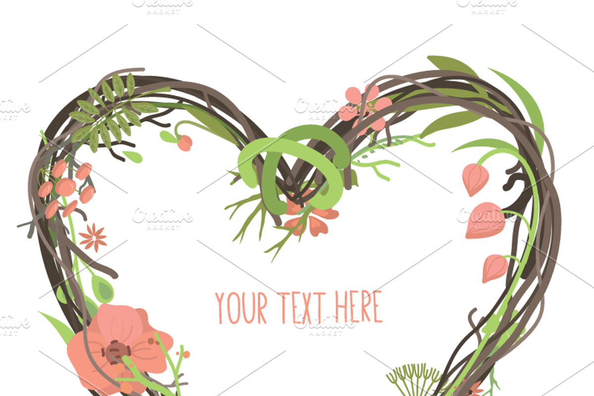 'Hearts in bloom' vector set, a Decorative Illustration by Cheeba Ribba Designs (Photo 2 of 4)