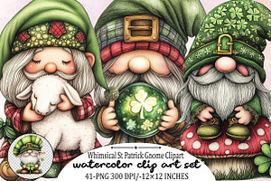 Whimsical St Patrick Gnome Clipart B, an Illustration by SVGArt