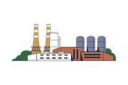 Factories, industry plants set, an Object Illustration by PaperTrident (Thumbnail 6 of 9)