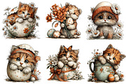 Whimsical Easter Cats Clipart Bundle, an Illustration by Dream Creation (Thumbnail 4 of 6)